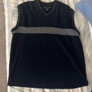 Navy Vest with Grey Stripe